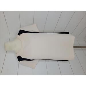 J Crew size 2 cream with navy blue side panels. Colorblock crepe blouse